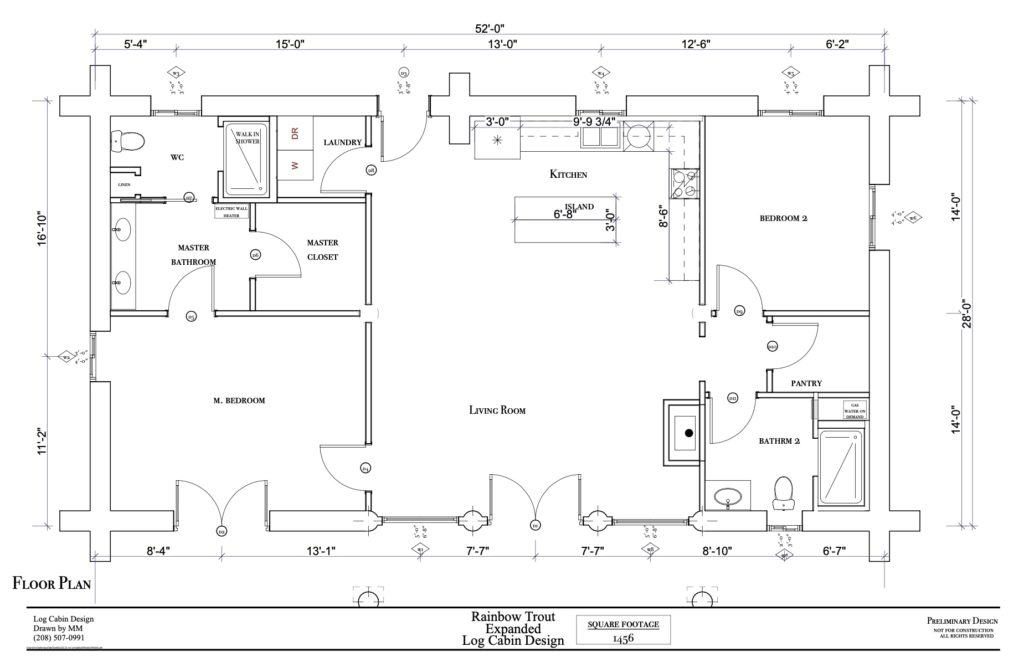 The Rainbow Trout Log Home Floor Plan
