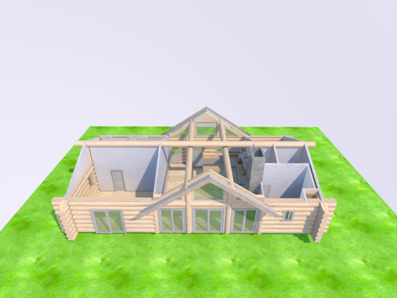 The Rainbow Trout Log Home Floor Plan